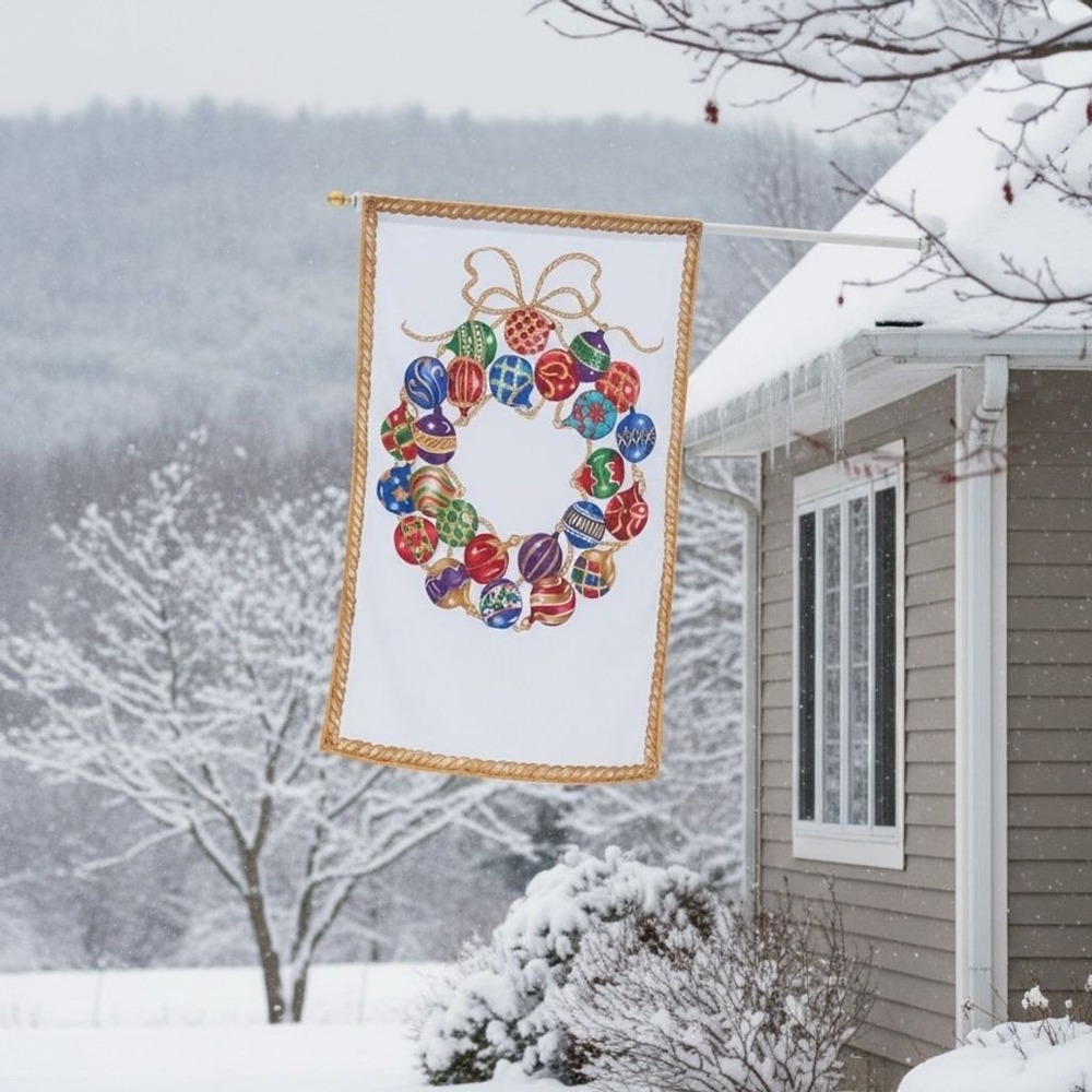 Christmas Ornament House Flag Wreath House Flag Door Decoration Lillian Vernon